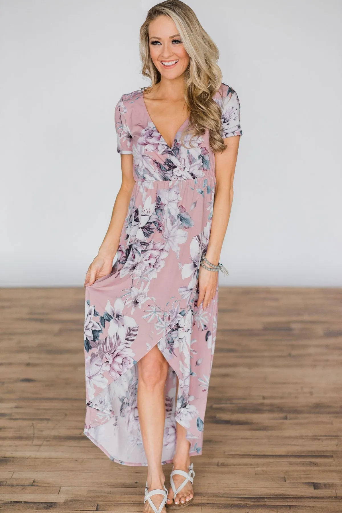 You're the One I Want Floral Dress- Dusty Rose