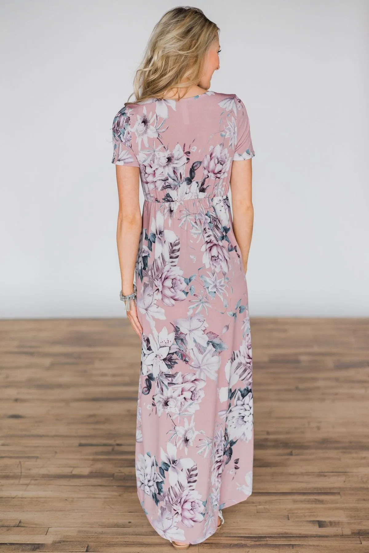 You're the One I Want Floral Dress- Dusty Rose
