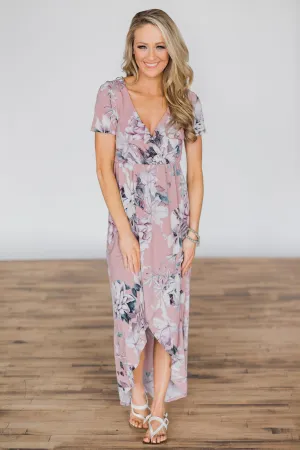 You're the One I Want Floral Dress- Dusty Rose